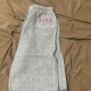 Aeropostale Gray Joggers with Pink Logo